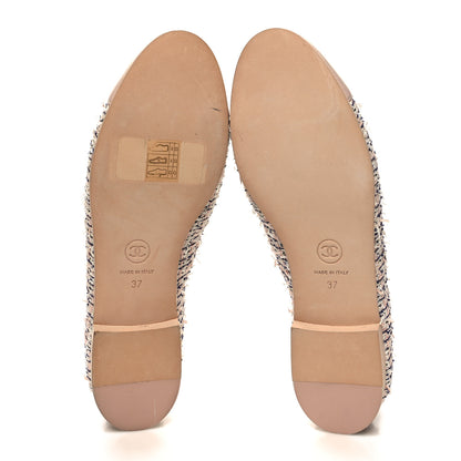 Chanel Tweed Cap Toe CC Lace Up Oxford 36.5 Pink 5 of 10