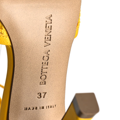 Bottega Veneta Mesh Nappa Stretch Ankle Tie Sandals 37 Egg Yolk 6 of 7