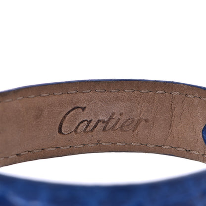 Cartier Stainless Steel 18K Yellow Gold Alligator 22mm Panthere Quartz Watch Blue 4 of 7