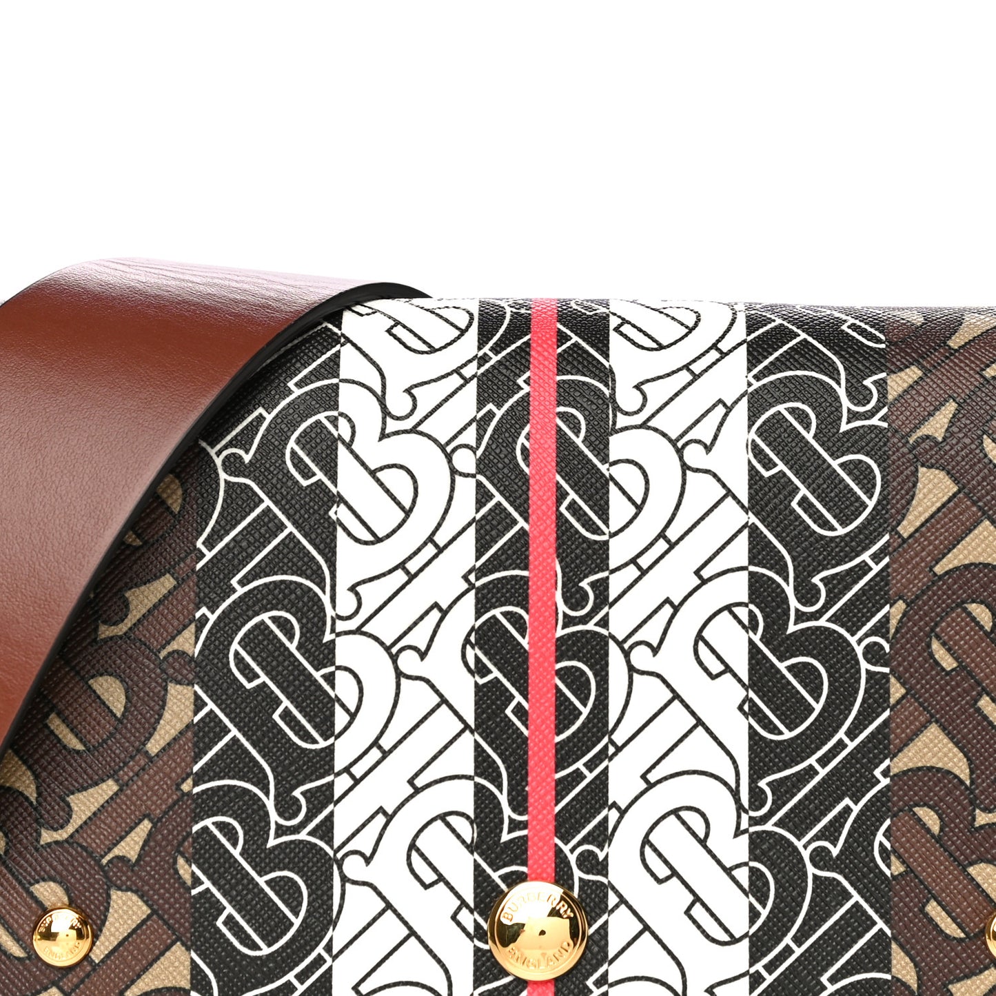 E-Canvas Monogram Stripe Hackberry Crossbody Bag Bridle Brown