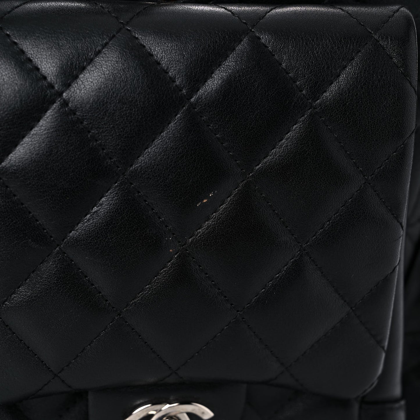 Calfskin Quilted Large Cambon Multipocket Reporter Black White