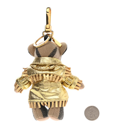 Burberry Thomas Metallic Trench Teddy Bear Keychain Charm Tan 2 of 4