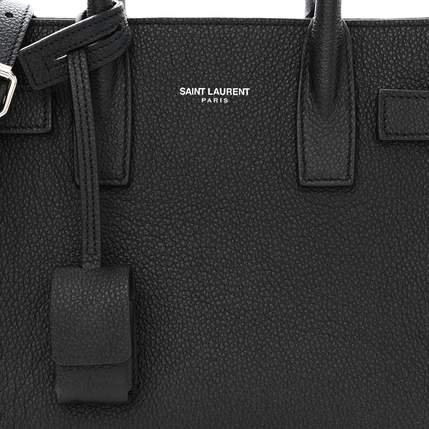 Grained Calfskin Nano Sac De Jour Black