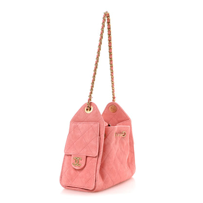 Chanel Suede Quilted Mini Chanel 25 Handbag Pink 3 of 10