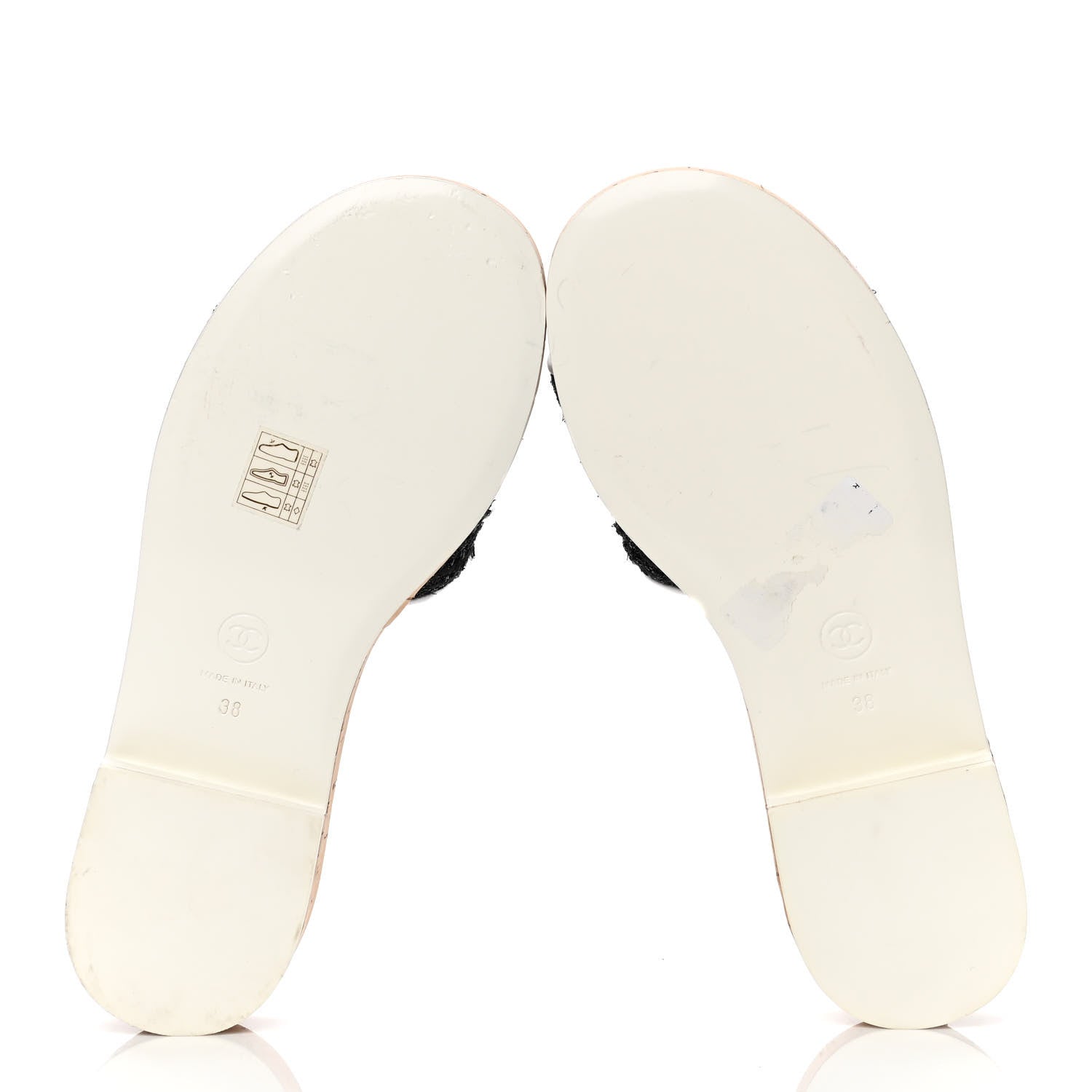 Chanel Tweed Lambskin Logo Mules 38 Black 4 of 5