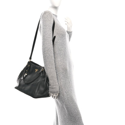Prada Vitello Daino Tote Black 2 of 9