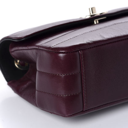 Chanel Shiny Lambskin Quilted Small Chevron Miroir Burgundy 6 of 10