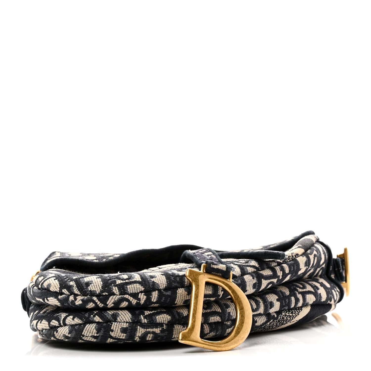 Christian Dior Oblique Embroidered Saddle Bag Blue 4 of 11