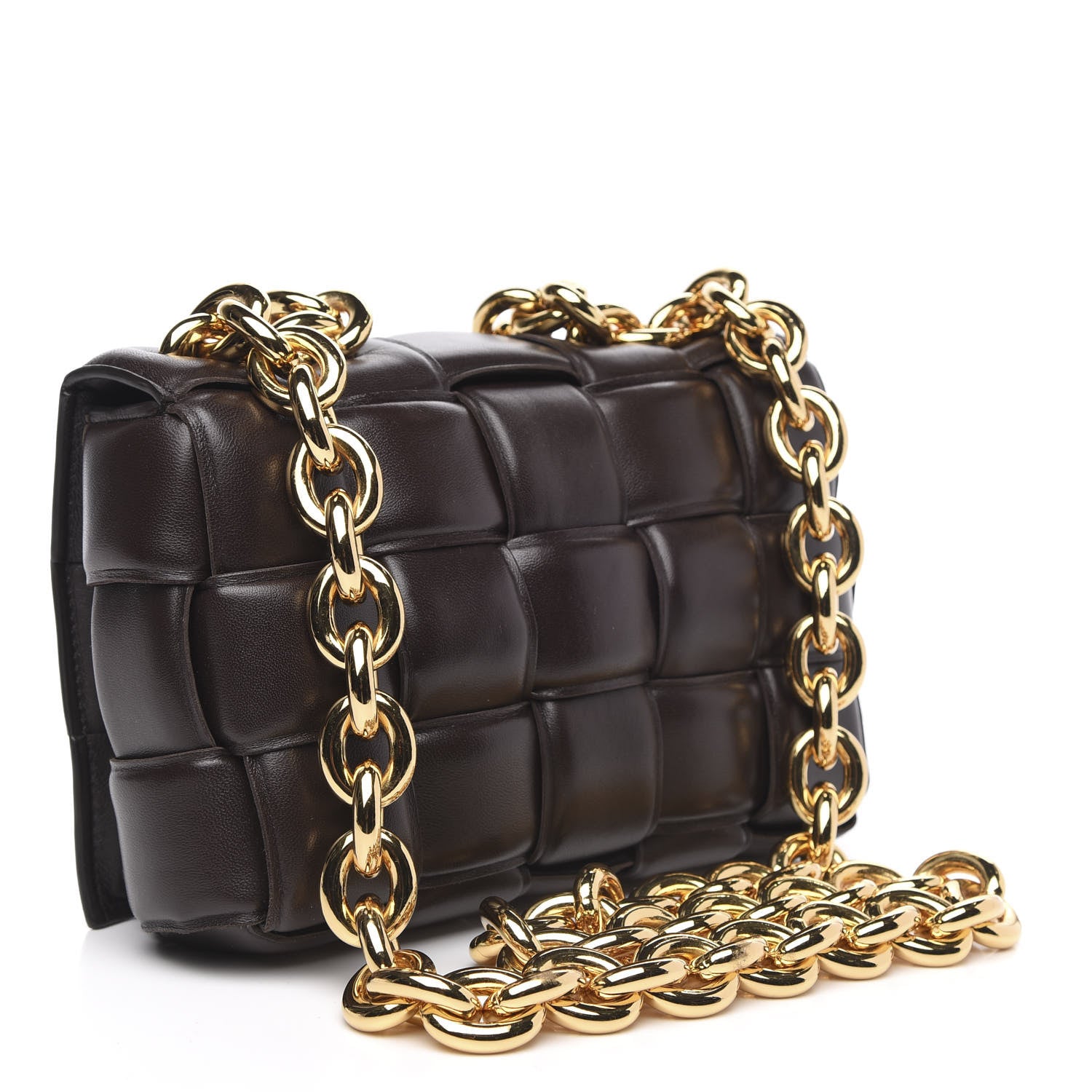 Bottega Veneta Lambskin Maxi Intreccio Padded Chain Cassette Crossbody Bag Black 3 of 8