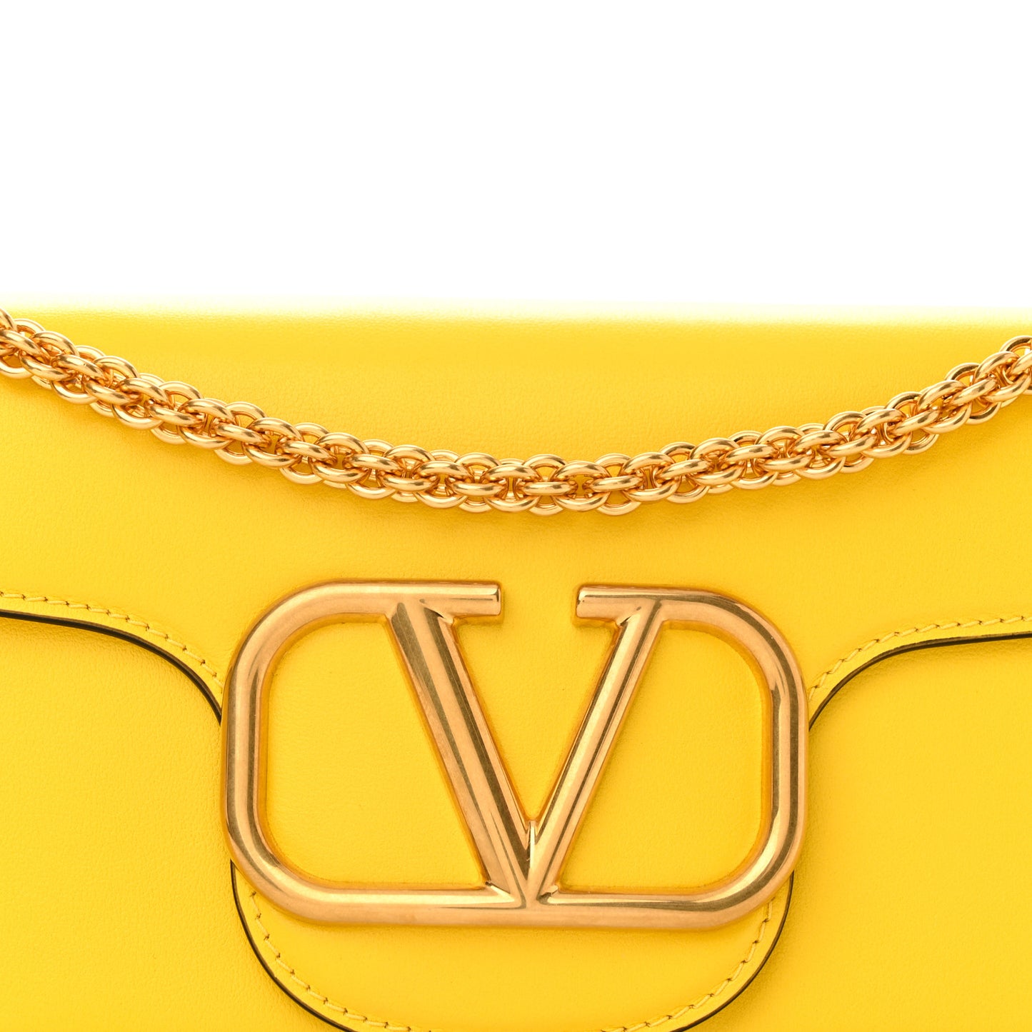 Calfskin Vlogo Loco Shoulder Bag Bright Lemon