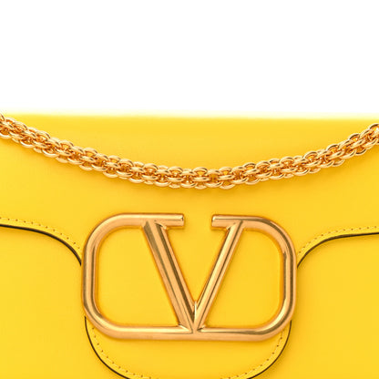 Valentino Garavani Calfskin Vlogo Loco Shoulder Bag Bright Lemon 8 of 11