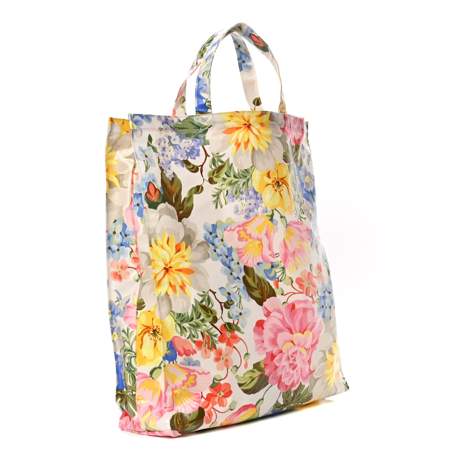 Gucci Patent Canvas Frame Logo Floral Print Vertical Tote Multicolor 2 of 4