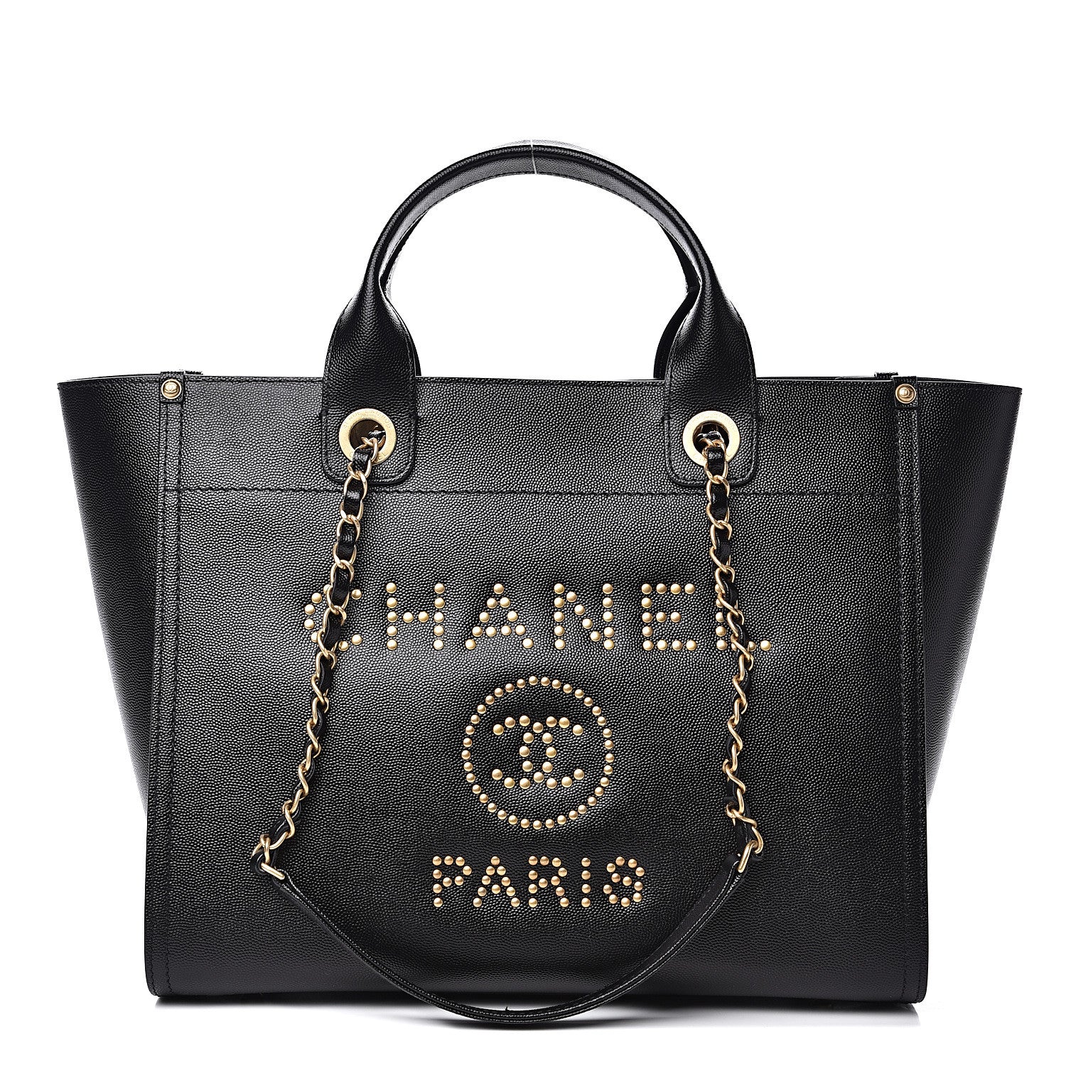 Chanel Caviar Small Studded Deauville Tote Black 1 of 8