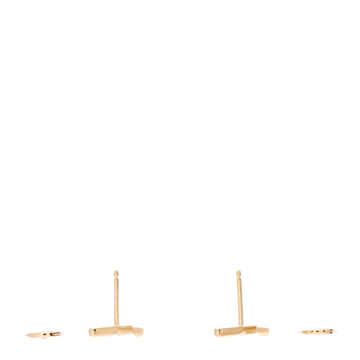 18K Yellow Gold LV Volt Upside Down Stud Earrings