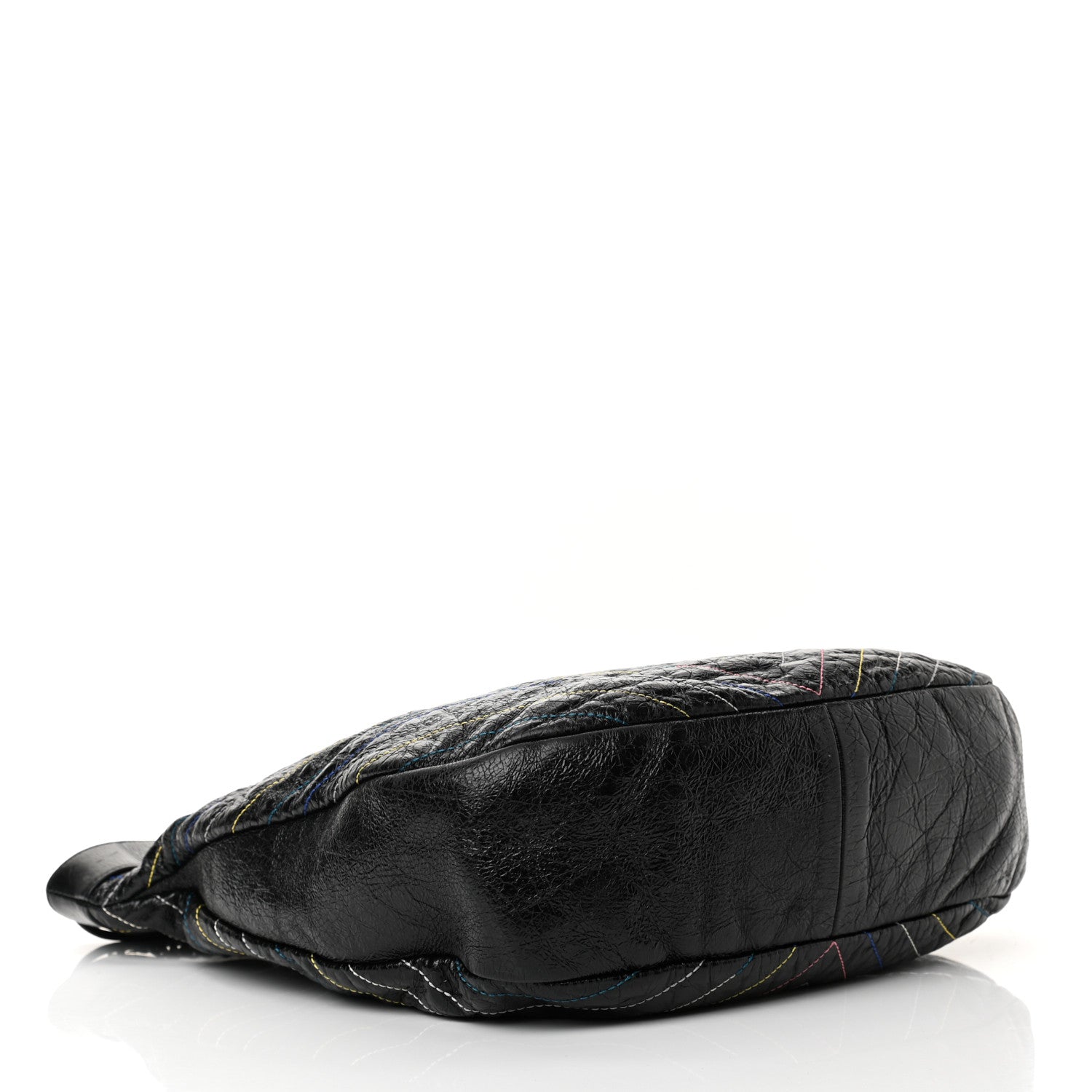 Chanel Glazed Calfskin Chevron Stitched Large 31 Shopping Bag Black 4 of 11