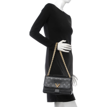 Louis Vuitton Monogram Cuir Plume Ecume Very Chain Bag Black 2 of 7