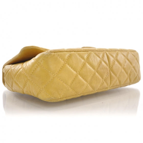 Glazed Lambskin Jumbo Flap Mango