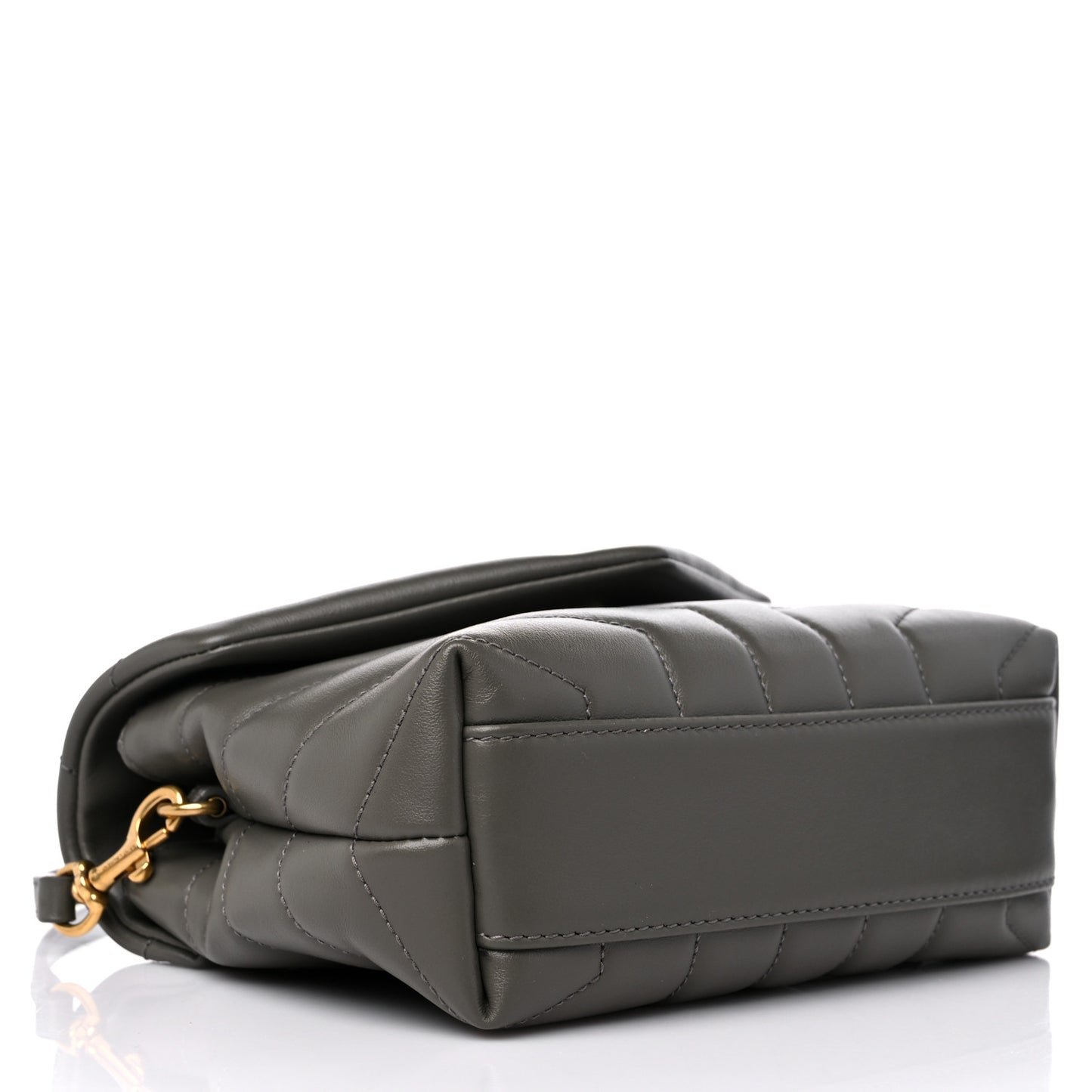Calfskin Y Quilted Monogram Toy Loulou Crossbody Bag Grey Kaki