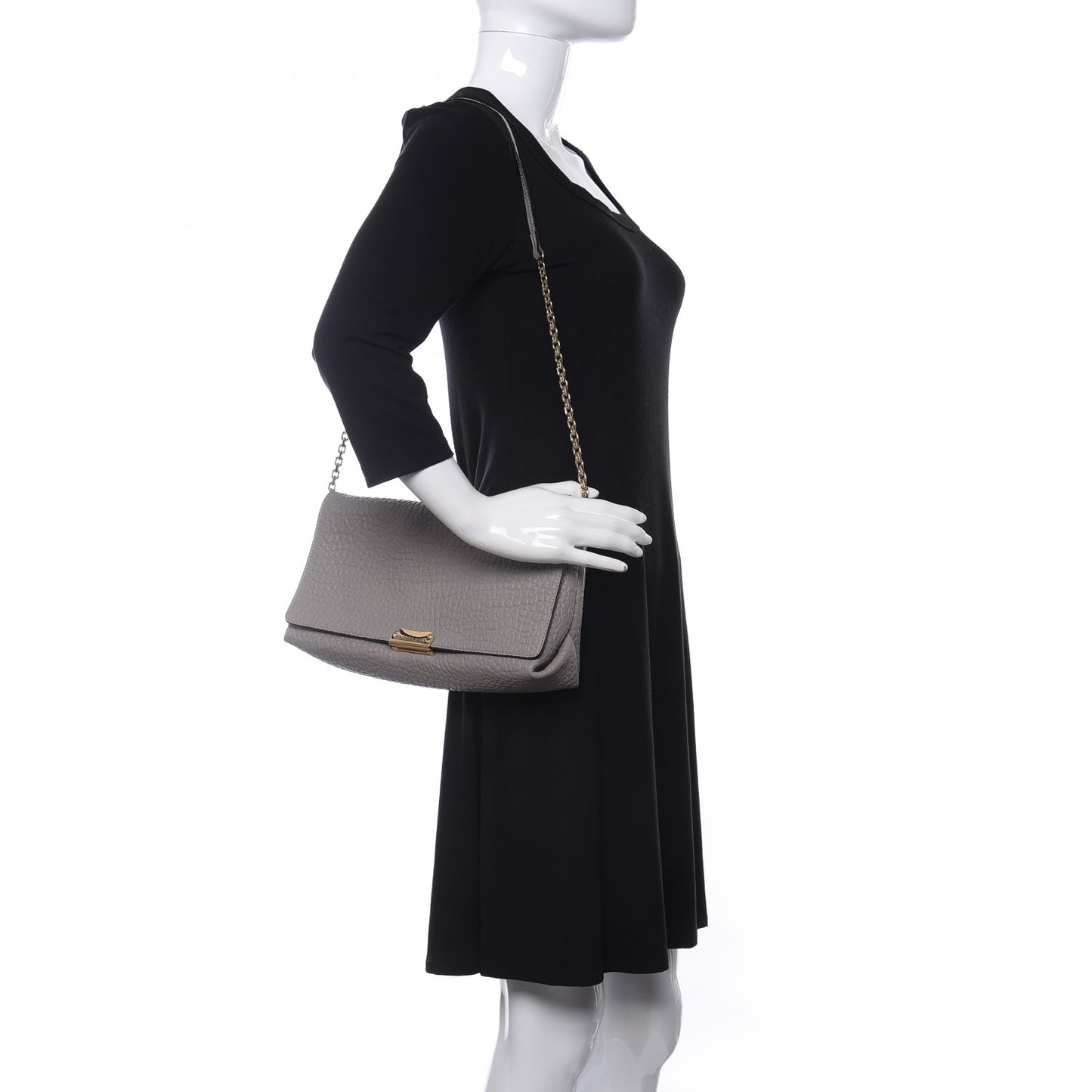 Signature Grain Medium Mildenhall Crossbody Bag Pale Grey