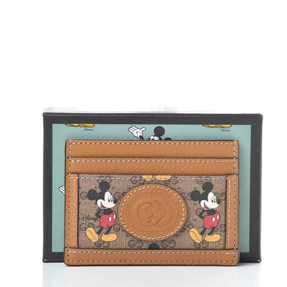 Gucci X DISNEY Mini Vintage GG Supreme Monogram Mickey Mouse Card Holder Beige Vintage Sun Oil 8 of 8