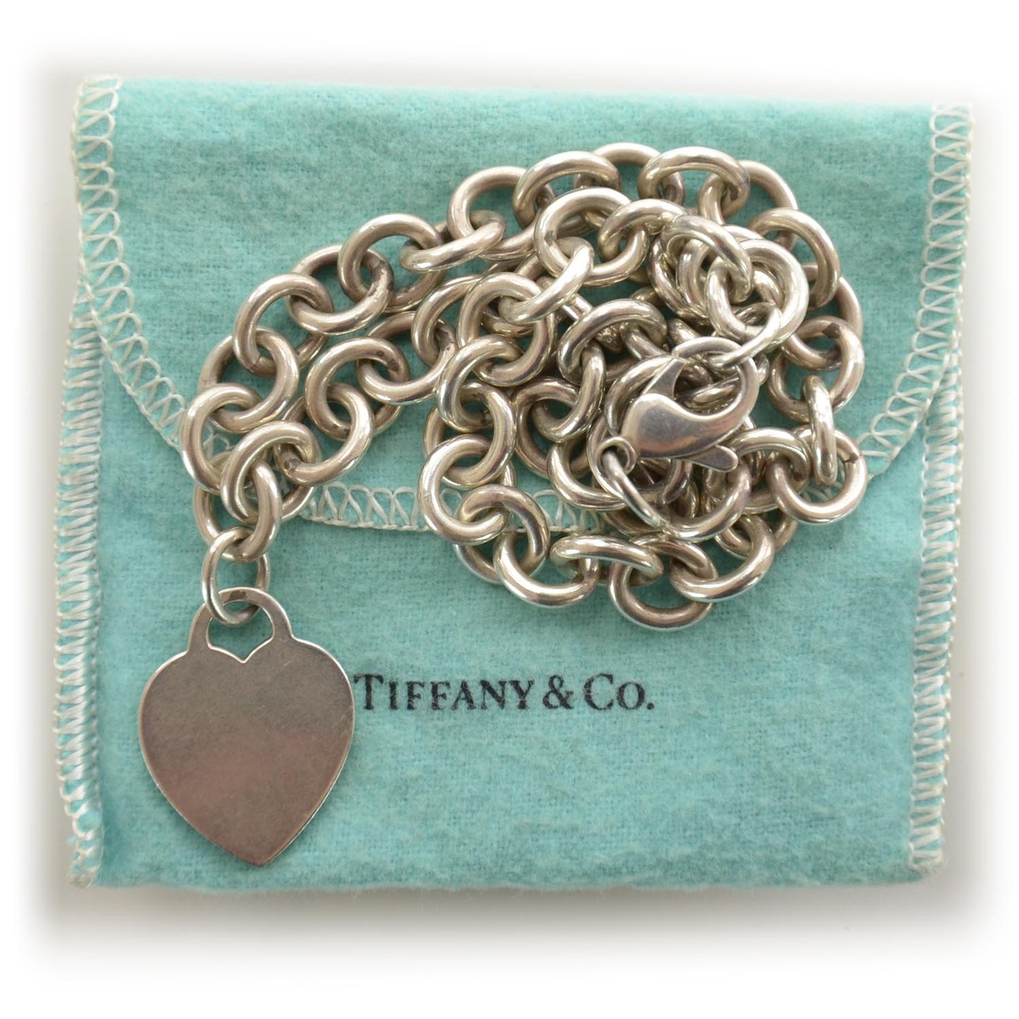 Sterling Silver Heart Tag Necklace