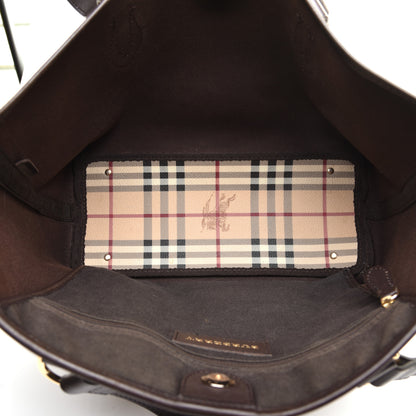 Burberry Haymarket Check Medium Regent Tote Chocolate 5 of 8