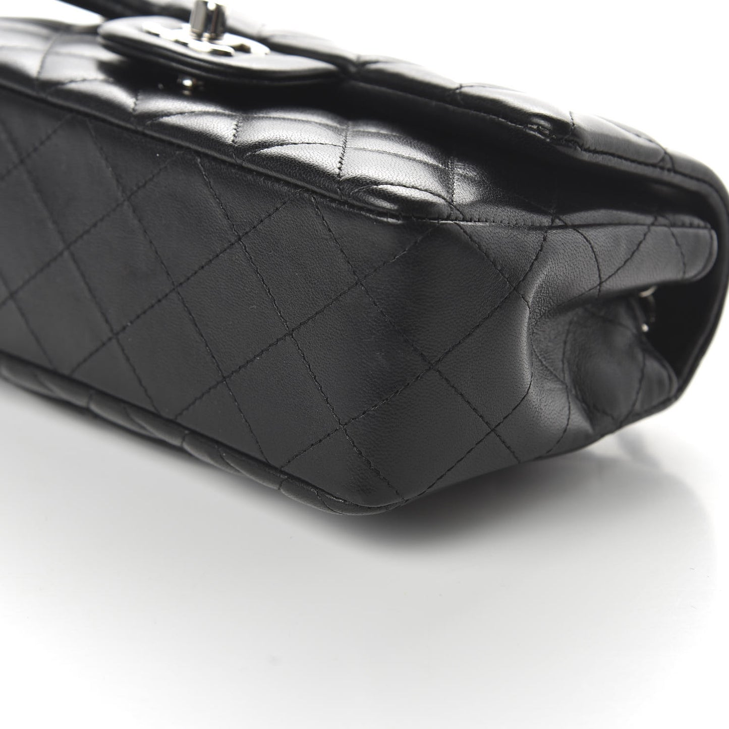Lambskin Quilted Mini Rectangular Flap Black