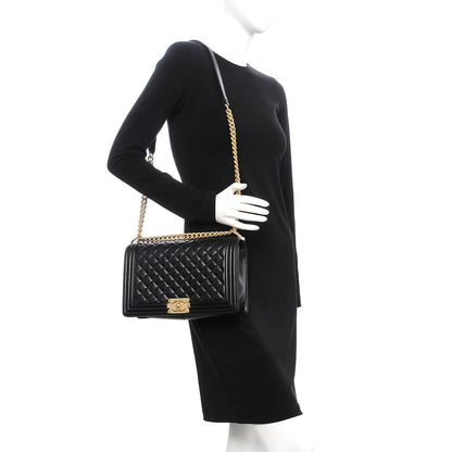 Chanel Lambskin Quilted New Medium Boy Flap Black 2 of 7