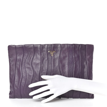 Prada Nappa Stripes Clutch Viola 2 of 7
