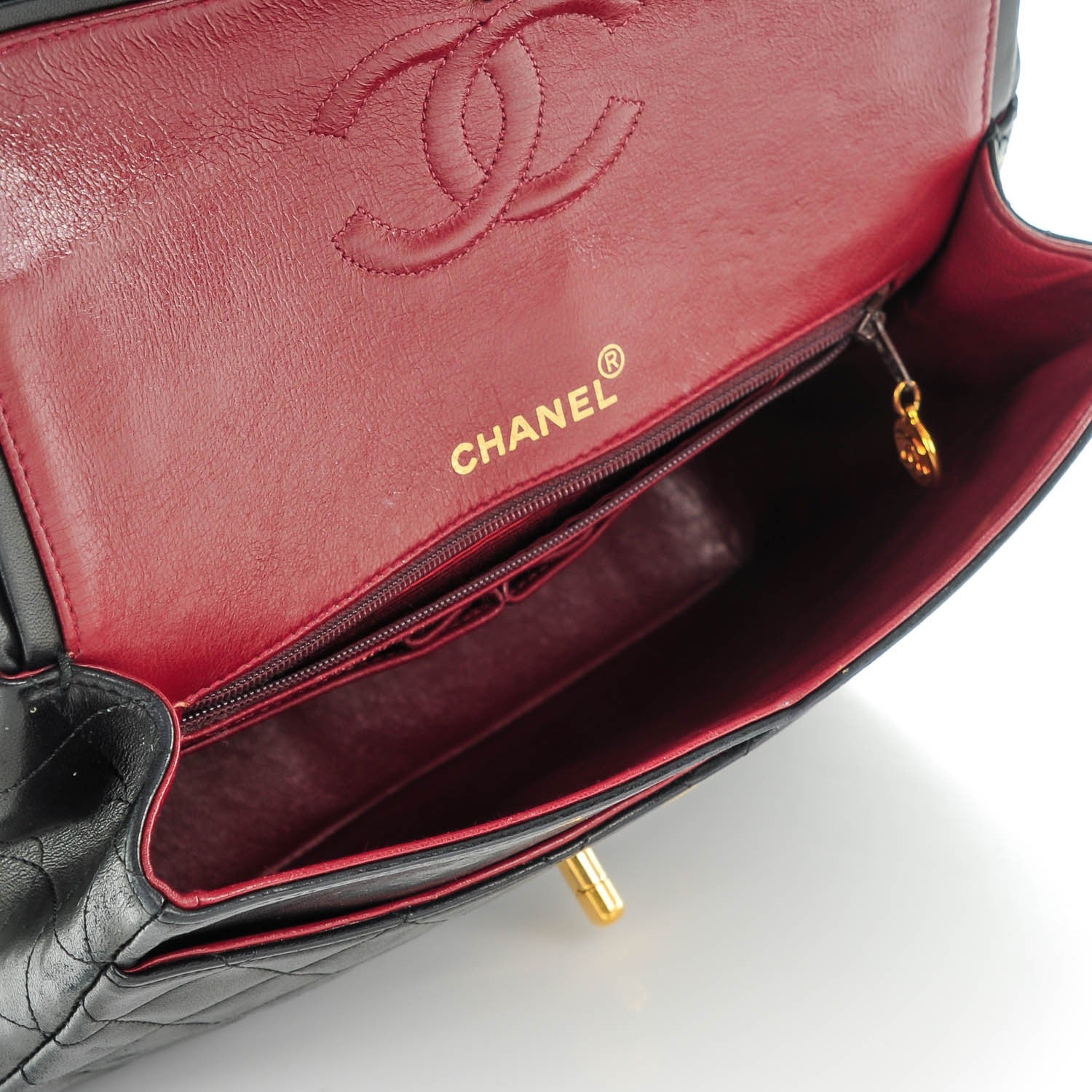 Chanel Lambskin Quilted Medium Double Flap Black 8 of 10