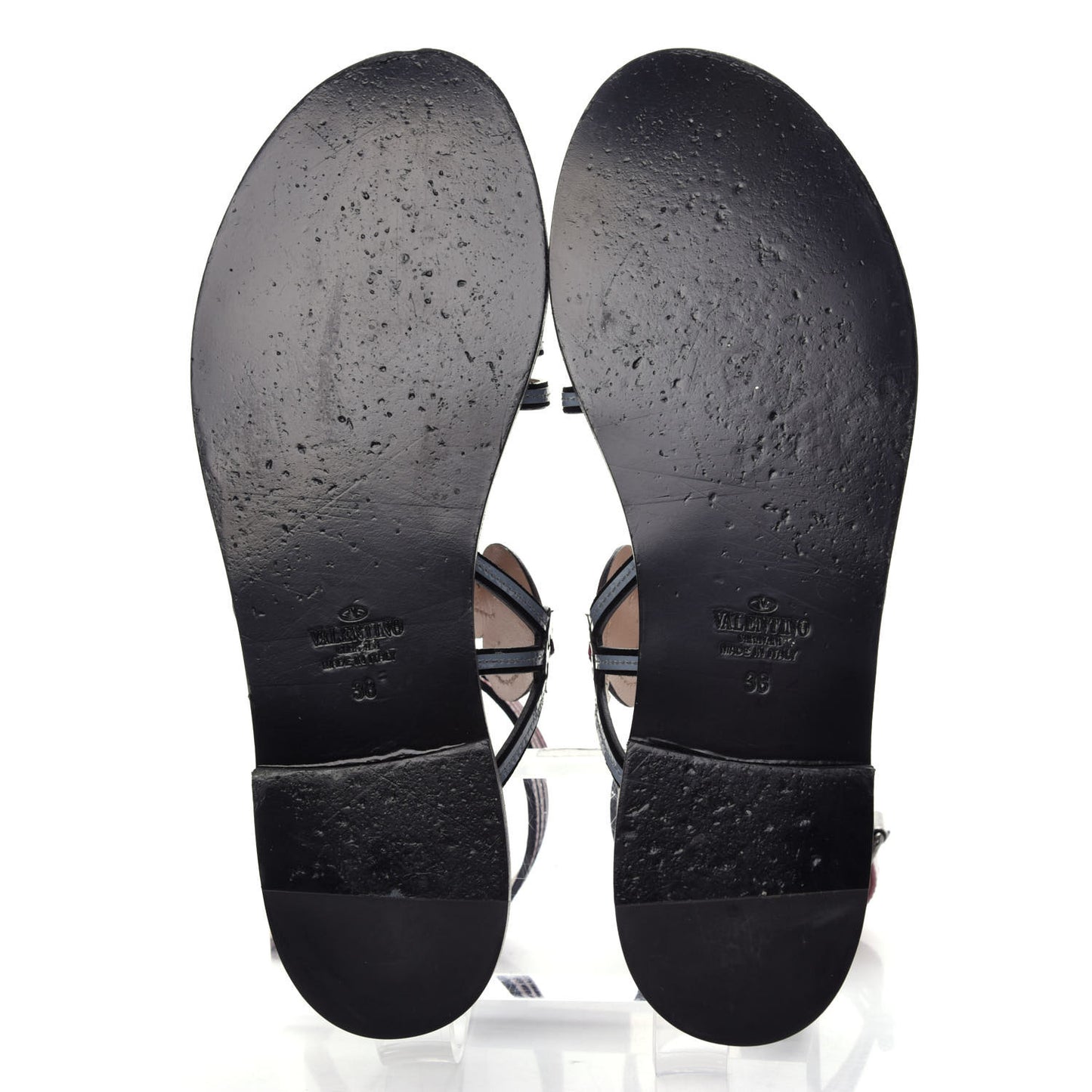 Nappa Loveblade Caged Flat Sandals 38 Black