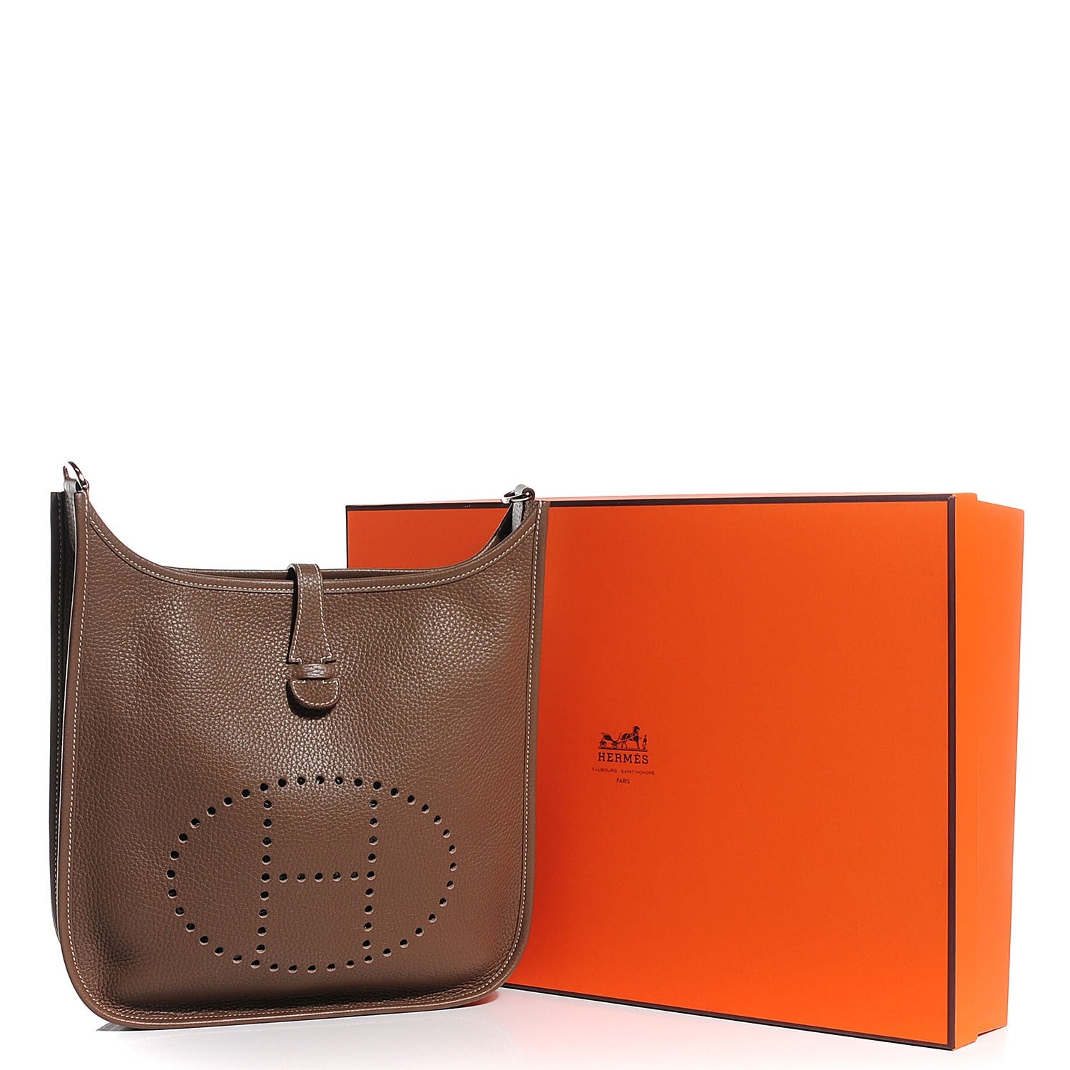 Hermes Taurillon Clemence Evelyne III PM Etoupe 14 of 14