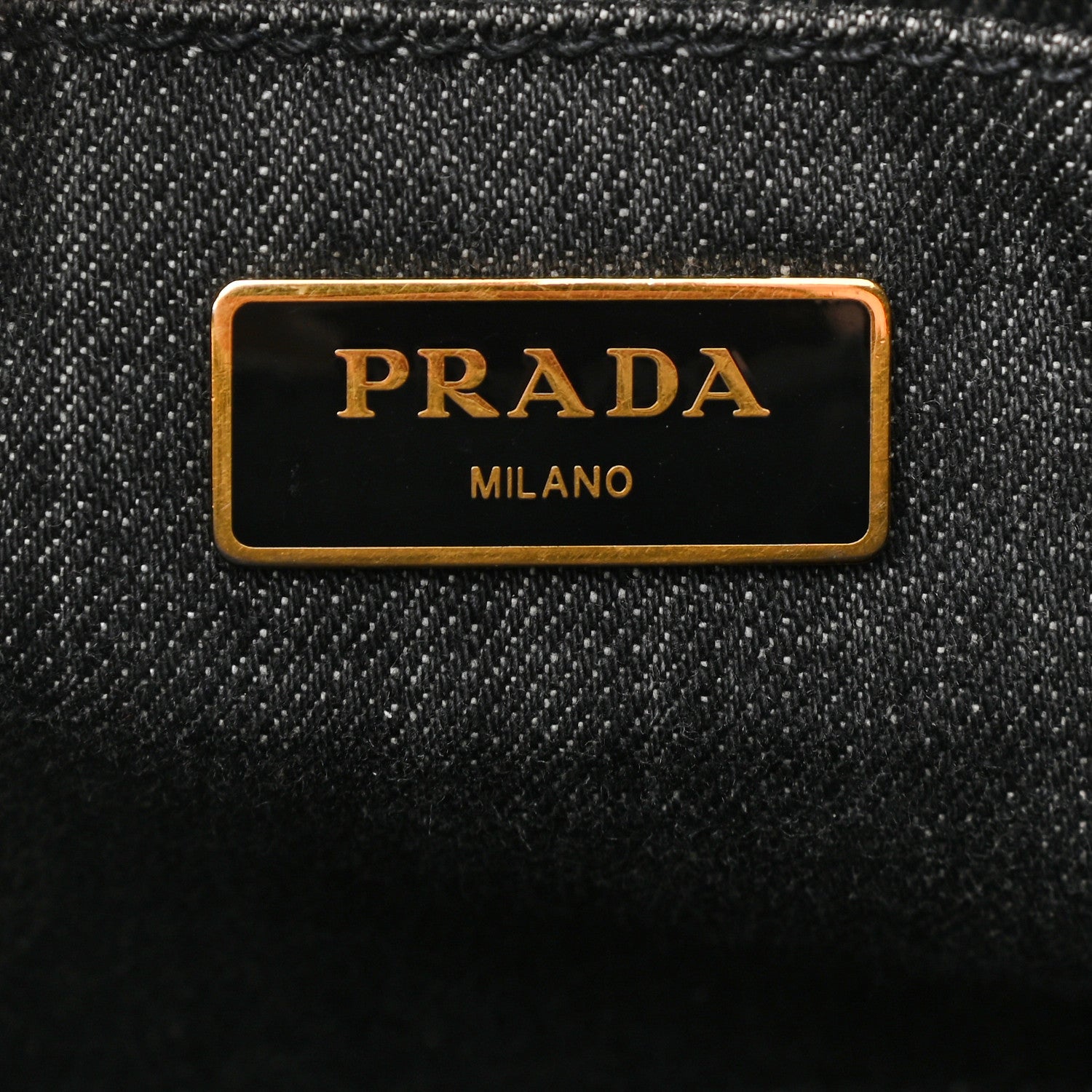 Prada Denim Logo Tote Black 6 of 12