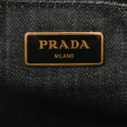 Prada Denim Logo Tote Black 6 of 12
