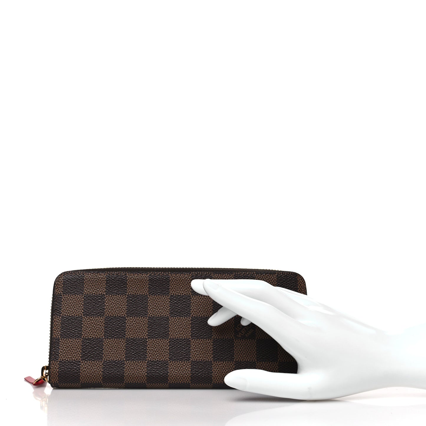 Damier Ebene Clemence Wallet Cherry