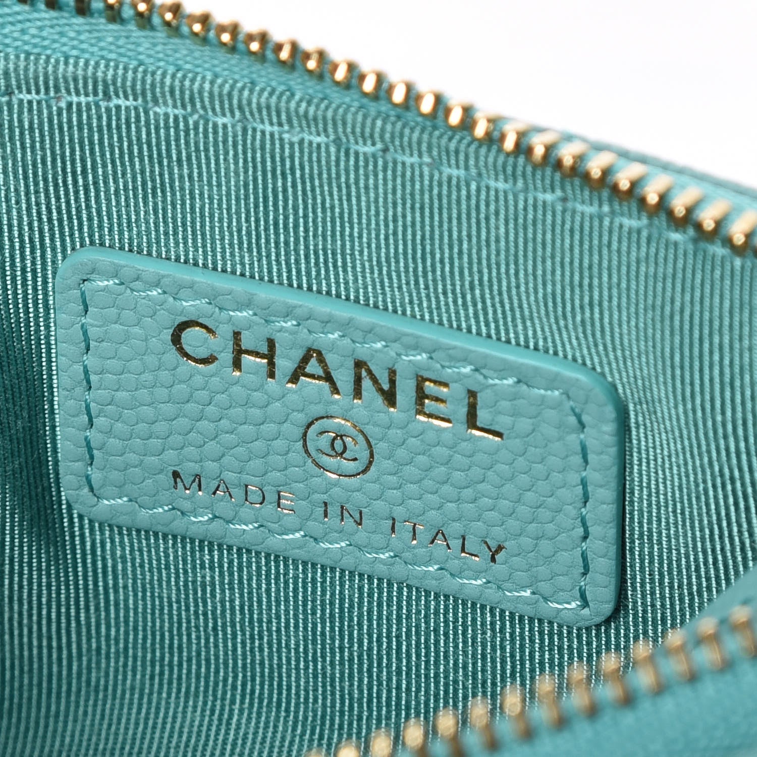 Chanel Caviar Chevron Quilted Small Cosmetic Case Green 8 of 10
