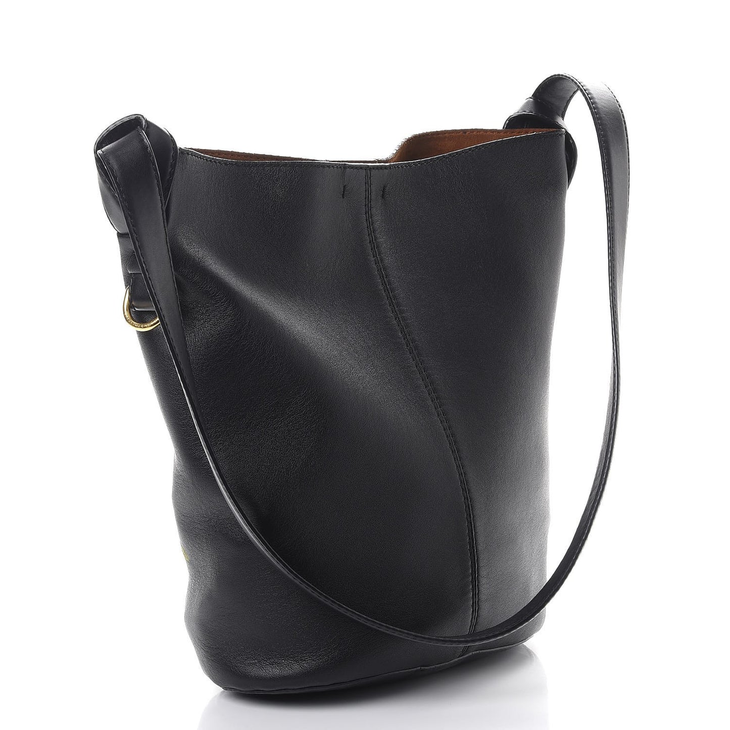 Eco Alter Nappa Embroidered Flower Bucket Bag Black
