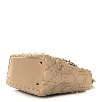 Christian Dior Lambskin Cannage Medium Pearl Lady Dior Beige 5 of 10