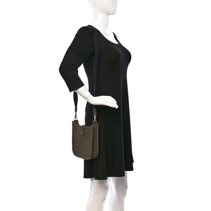 Hermes Taurillon Clemence Amazone Evelyne TPM Etoupe Bleu Indigo 2 of 11