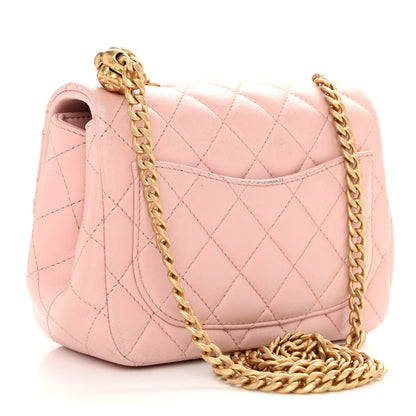 Chanel Lambskin Quilted Mini Sweet Camellia Flap Light Pink 3 of 11