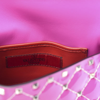 Valentino Garavani Patent Small Rockstud Spike Shoulder Bag Radiant Orchid 6 of 9