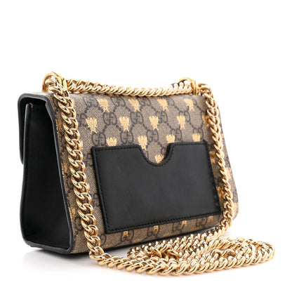Gucci GG Supreme Monogram Bees Small Padlock Shoulder Bag Black 3 of 13