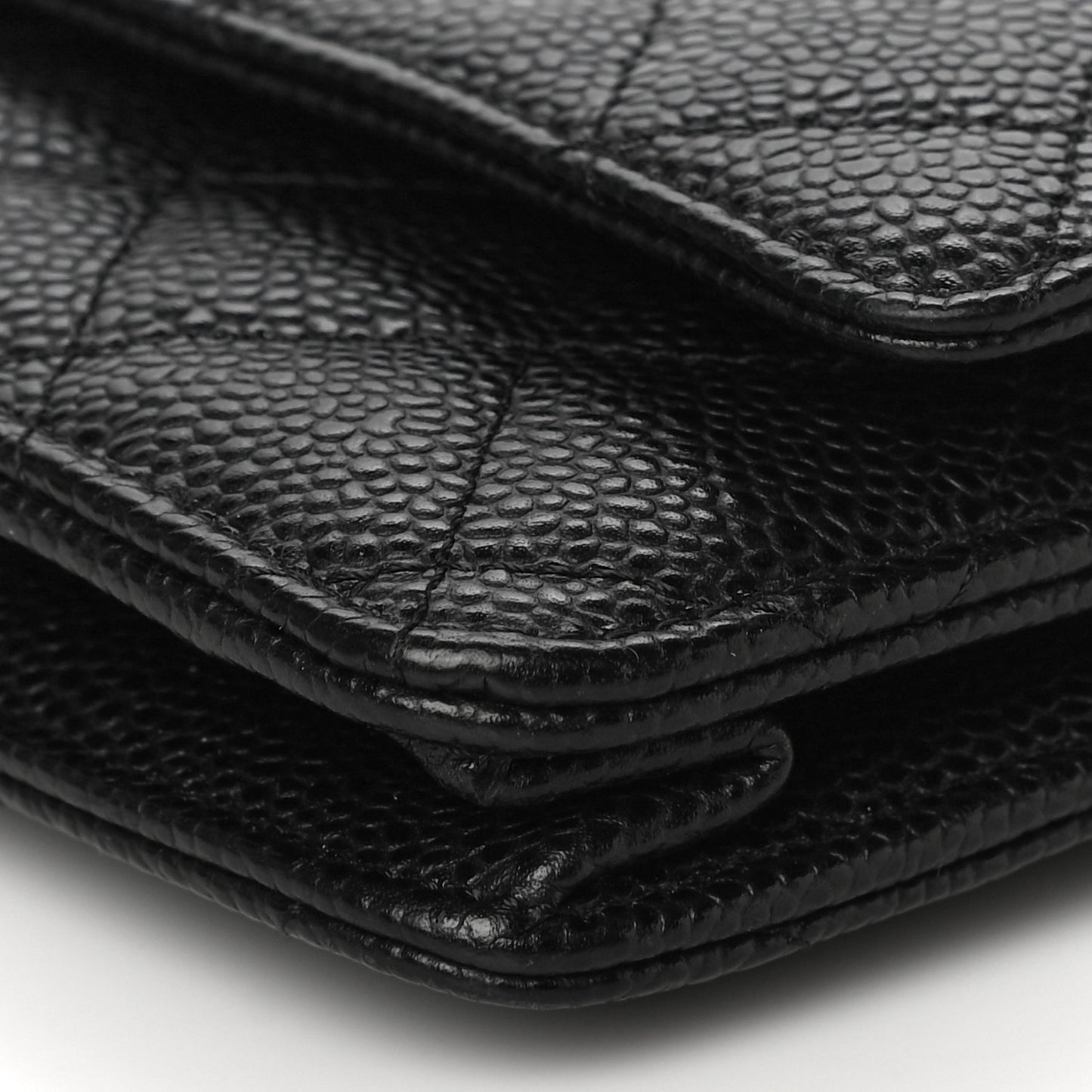 Caviar Quilted Wallet On Chain WOC Black