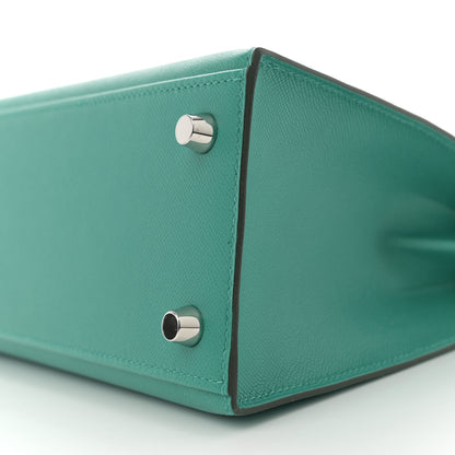 Hermes Madame Calfskin Matte Alligator Kelly Sellier Touch 25 Vert Verone Vert Jade 10 of 11