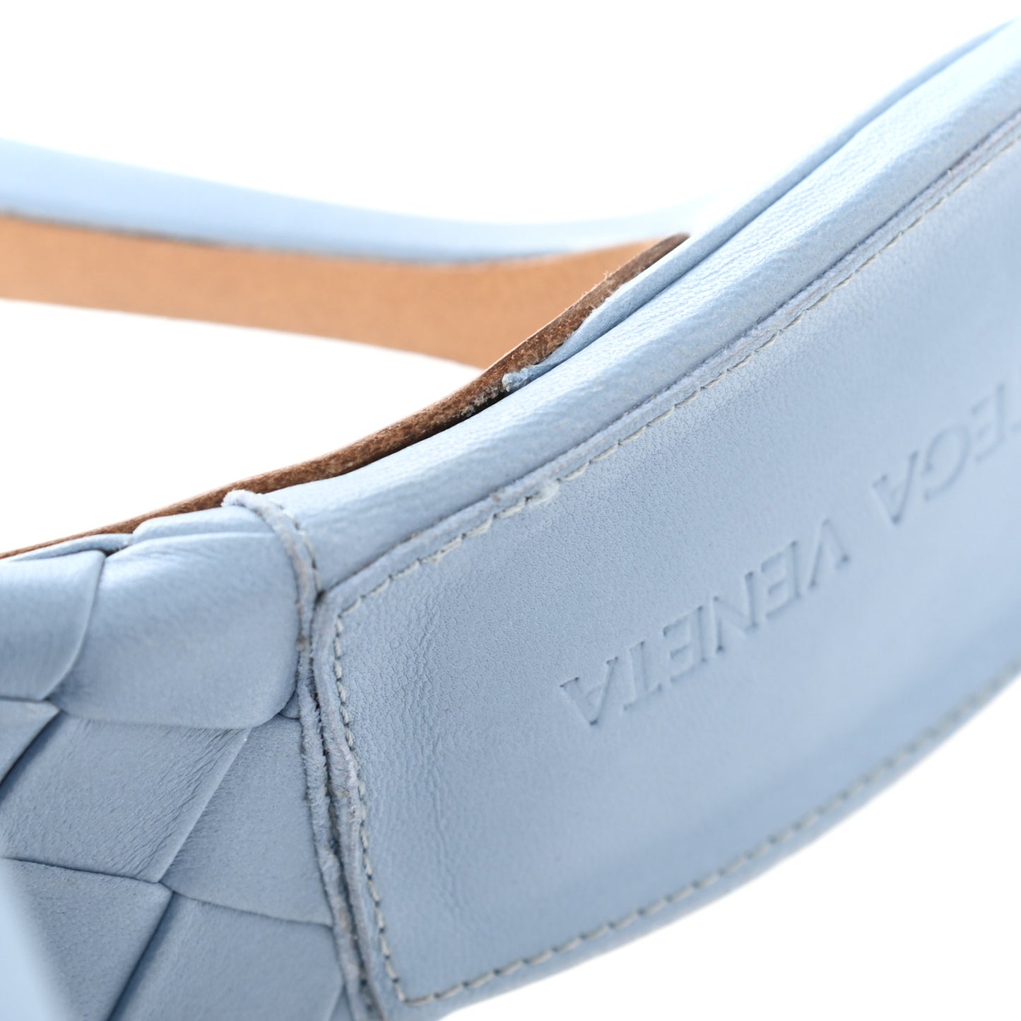 Nappa Maxi Intrecciato Lido Mule Sandals 37 Ice