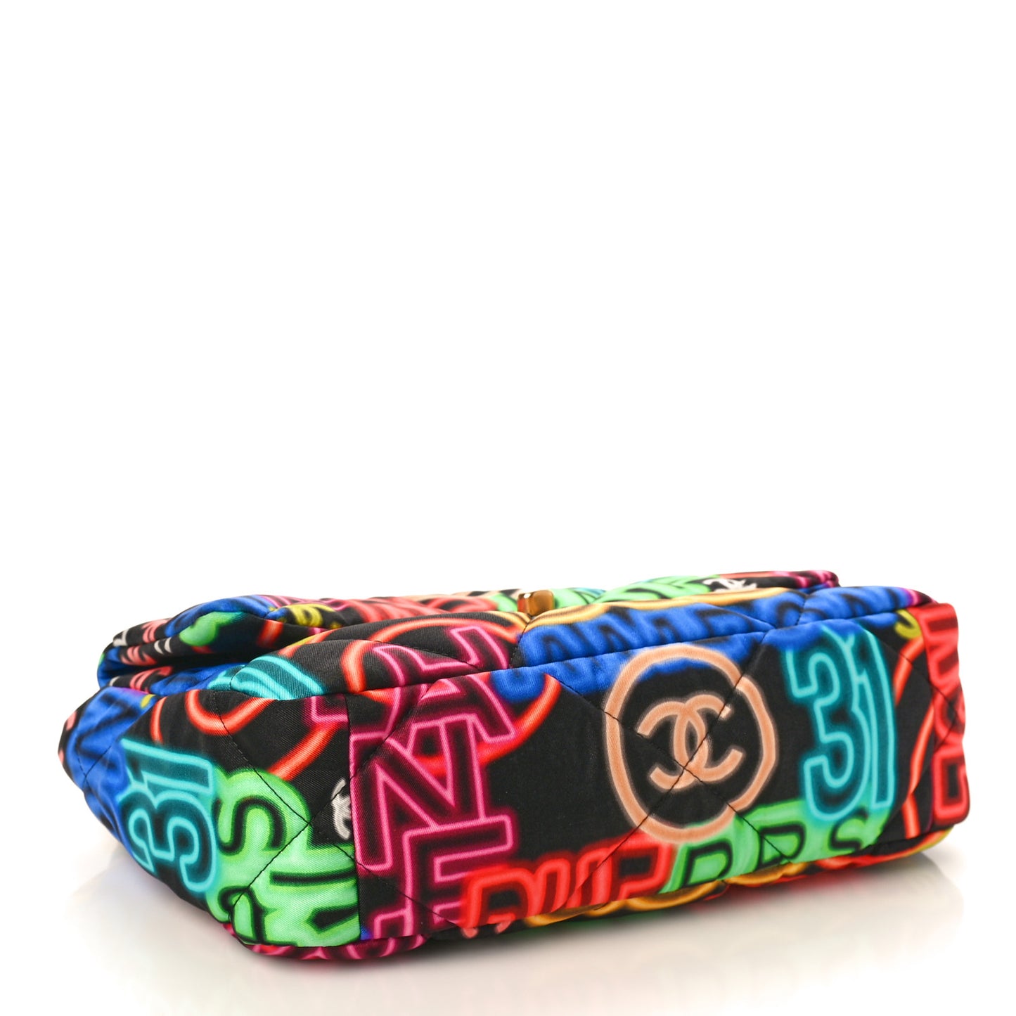 Fabric Printed Medium Chanel 19 Flap Black Multicolor