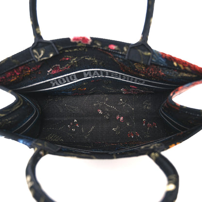 Christian Dior Canvas Embroidered Large Jardin d'Hiver Book Tote Black Multicolor 5 of 10
