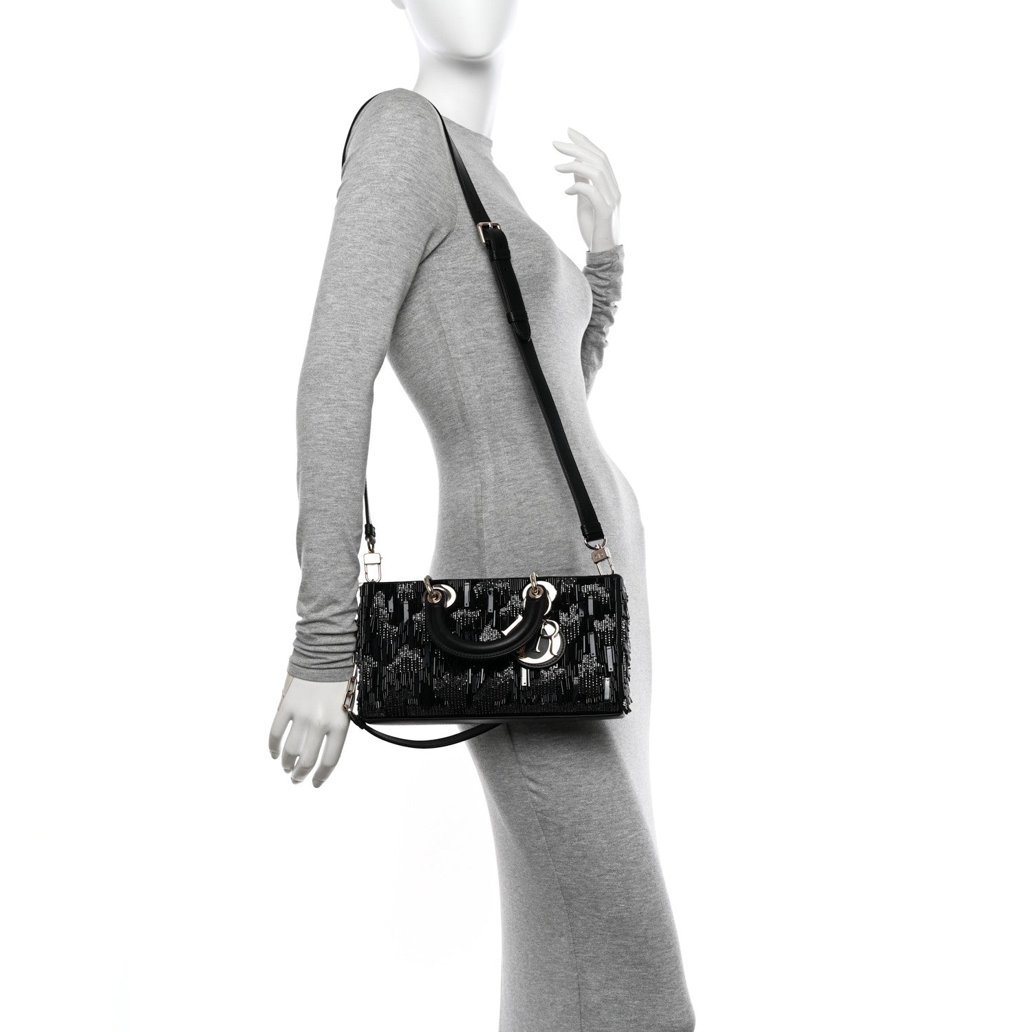 Christian Dior Sequins Beaded Fringe Lady D-Joy Black 2 of 11