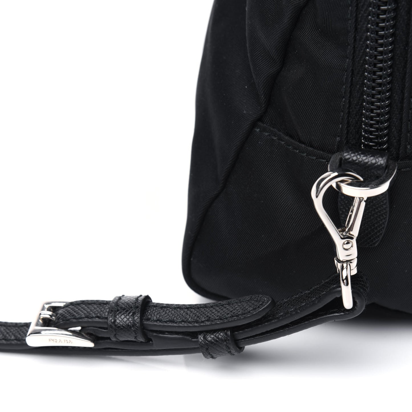 Tessuto Nylon Saffiano Wristlet Black