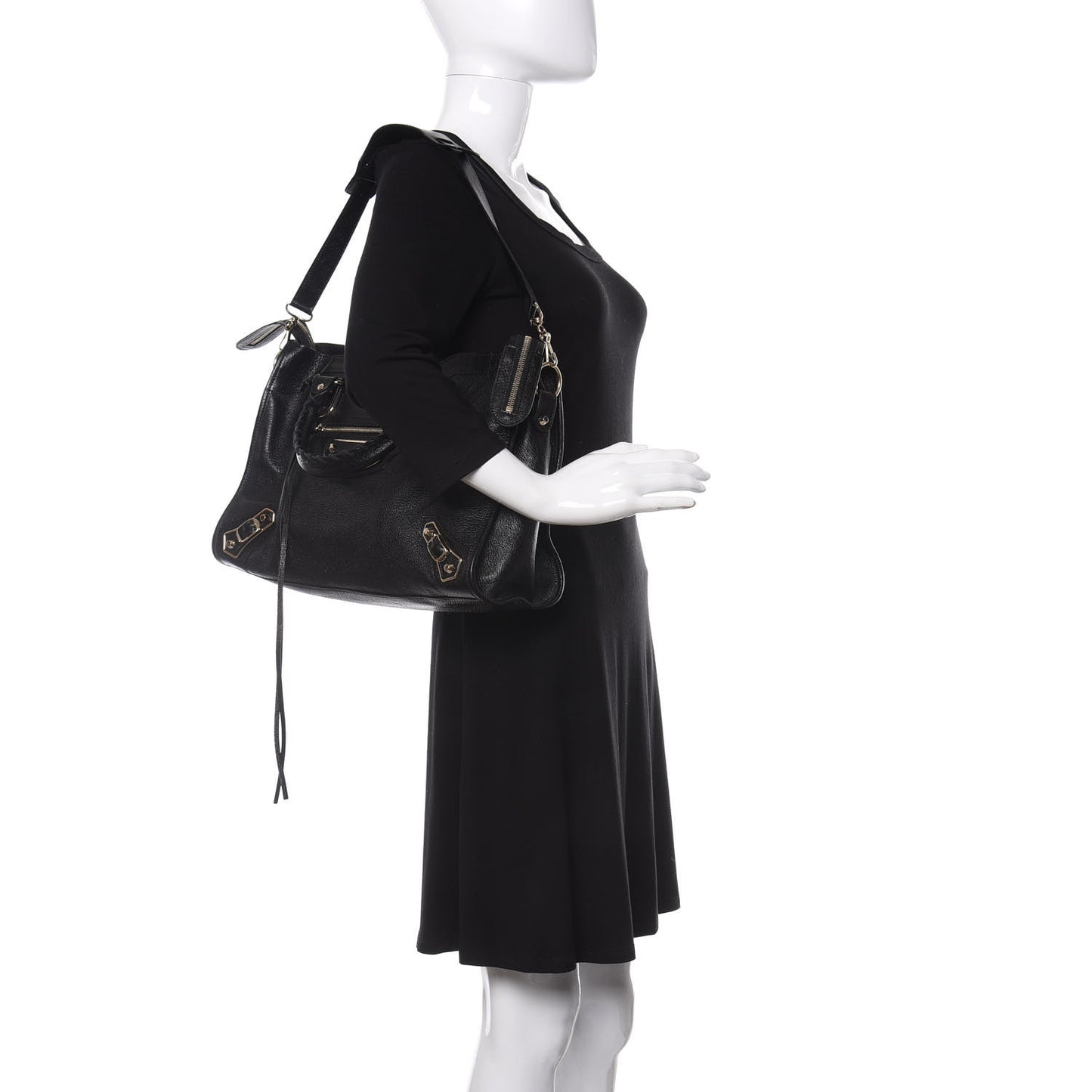 Chevre Gold Metallic Edge Hardware City Black